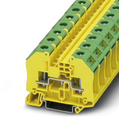 Phoenix Contact Ground - Feed-Through Terminal Block; RT 5-PE; M5 Thread; Bolt Connection; Green-Yellow